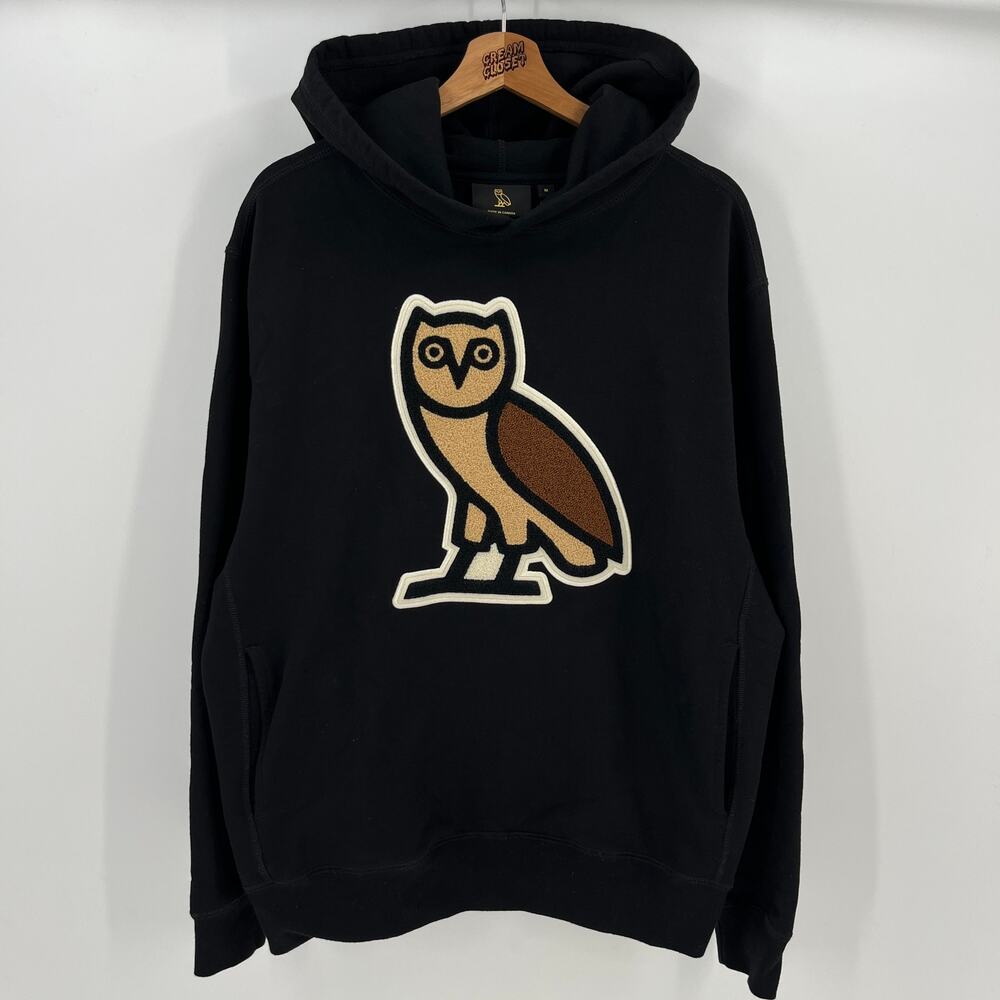 Drake Octobers Very Own OVO Iceman Chenille Bubble Owl Logo Tour Merch Hoodie M